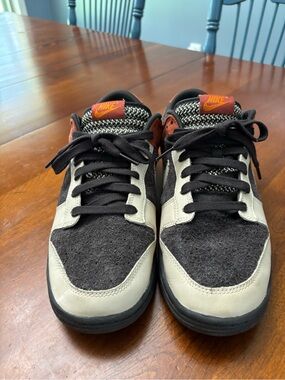 Nike DUNKS Men’s Low-Top Sneakers in Black, Cream & Burnt Orange Accent